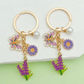 Rose, Sunflower and Daisy Charm Keychains in 50 Pictured Variations for Bags and Keys view 2