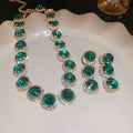 Round Crystal Necklace and Stud Earring Sets in Three Colors view 8