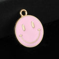 Enamel Smiley Face Charm Pendant Six Colors Gold Tone view 8