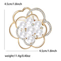 Openwork Pearl Flower Brooch In 2 Styles With Polished Metal And Decorative Details view 5