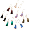Trapezoid Faceted Crystal Drop Earrings Gold Hooks 7 Colors view 5