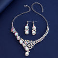 Black Silver Tone Lock Crystal Five Designs Metal Necklace view 3