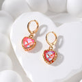 Gold Tone Faceted Crystal Heart Huggie Earrings 6 Colors view 8