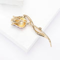 Jeweled Tulip Stem Brooch in Three Enamel Colors Jacket and Scarf Accessory view 3