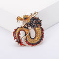Colorful Enamel Chinese Dragon Brooch in Five Variants view 10
