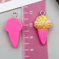 Simulation Resin Ice Cream Cone Charm Pendant for DIY Earrings Necklaces Bag Charms