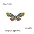 Multicolor Rhinestone Butterfly Brooch Decorative Metal Pin For Jackets And Lapels view 5