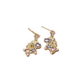 Gold Tone Rocking Horse Drop Earrings with Colorful Stones view 5