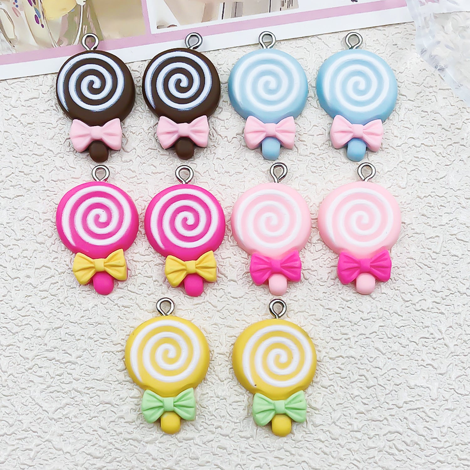 Resin Ice Cream charm pendant for DIY earring necklace keychain phone charm making
