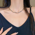 Gold Pearl Wire Collar and Silver Bar Necklace Three Styles view 8
