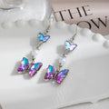 Iridescent Butterfly Pearl Look Long Hook Earrings view 3