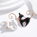 Gold Tone Silver Tone Cat Enamel Two Designs Metal Brooch Pin view 4