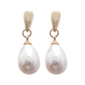 White Pearl Teardrop Earrings with Reflective Details view 5