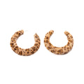 Eight Leopard Print Fuzzy Open C Hoop Statement Earrings view 5