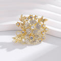 Gold Tone Money Tree Crystal Metal Brooch Pin for Jackets and Lapels view 5
