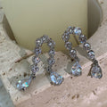 Crystal Loop Clip On Earrings With Teardrop Dangles view 1