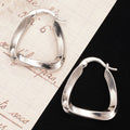 Sculpted Geometric Hoop Earrings in Four Tone Styles view 3