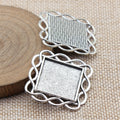 Mixed Finish Metal Square Braided Frame Bezel Tray For Jewelry Making view 2