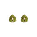 Lime Green Enamel Twisted Triangle Geometric Stud Earrings view 5