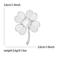 Hollow Four Leaf Clover Brooch with Pearl Gold Silver view 7