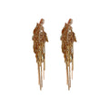 Wheat Spray Metal Tassel Earrings In Gold And Silver Tones view 5