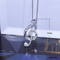 Silver Tone Pave Treble Clef Music Note Pendant Necklace view 5