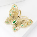 Green Crystal Butterfly Brooch with Openwork Wings view 3