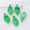 Mini Translucent Glass Leaf Beads in Ten Color Finishes view 11