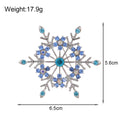 Blue Silver Tone Snowflake Crystal Metal Brooch Pin view 2