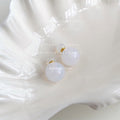 Pastel Frosted Double Ball Gold Post Stud Earrings view 7