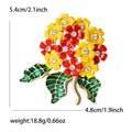 Enamel Hydrangea Brooch with Crystal Centers in Four Colors view 8