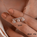 Rose Gold Tone Crystal Floral Bar Pendant Necklace view 5