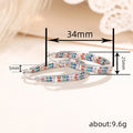 Multicolor Stone Oval Hoop Earrings Metal Jewelry Design view 4