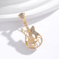 Gold Tone Silver Tone Violin Crystal Two Designs Metal Brooch Pin view 5