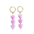 Multicolor Heart Bead Drop Earrings In Three And Five Bead Lengths view 5