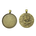 Rose Round Cabochon Tray In Antique Bronze For Jewelry Making view 4