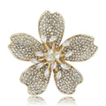 Pavé Five Petal Blossom Brooch Decorative Lapel Pin view 1
