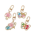 Pressed Flower Resin Butterfly Mushroom Keychains Gold Clasp view 5