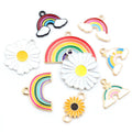 Enamel Daisy and Sunflower Metal Charms in Two Designs view 1