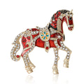 Ornate Jeweled Horse Brooch in Four Enamel Colors Jacket and Scarf Accessory view 5