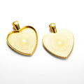 Heart Shaped Cabochon Pendant Trays in Six Metal Finishes view 7