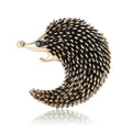 Curled Hedgehog Brooch in Antique Gold and Silver Tone view 5