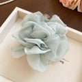 Sheer Chiffon Rose Flower Hair Claws and Elastic Ties view 8