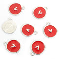 Round Enamel Heart Charms in Gold and Silver Tones, Seven Colors view 7