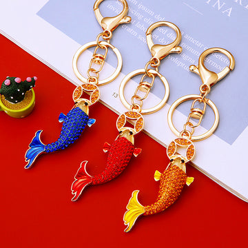 Crystal Coin Fish Keychains in Three Colors plus Assorted Option