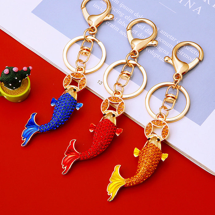 Crystal Coin Fish Keychains in Three Colors plus Assorted Option