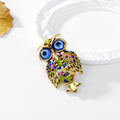 Yellow Gold Tone Owl Crystal Metal Brooch Pin for Jackets and Lapels view 4