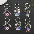 Rhinestone American Flag Star and Heart Keychains, 2 Styles view 2