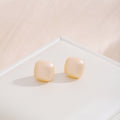 Rounded Square Small Stud Earrings in Three Colors view 6