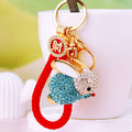 Jeweled Rabbit Keychains with Braided Straps and a Bare Clasp Option view 1